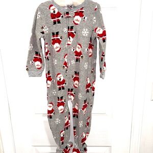 Carter's Gray Santa and Snowflake Kids Footie